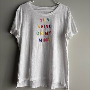 Talbots Spring Summer “Sunshine On My Mind” Embroidered Tee XL